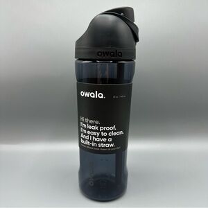 Owala Free Sip Spout Water Bottle with Built-in Straw 25 oz Clear black